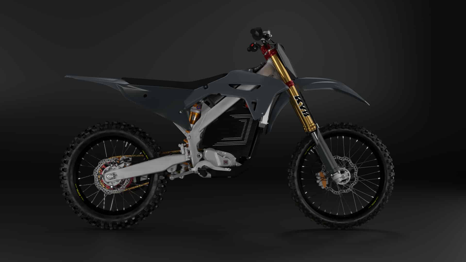 Flux Primo electric motocrosser with KYB and Ohlins suspension.