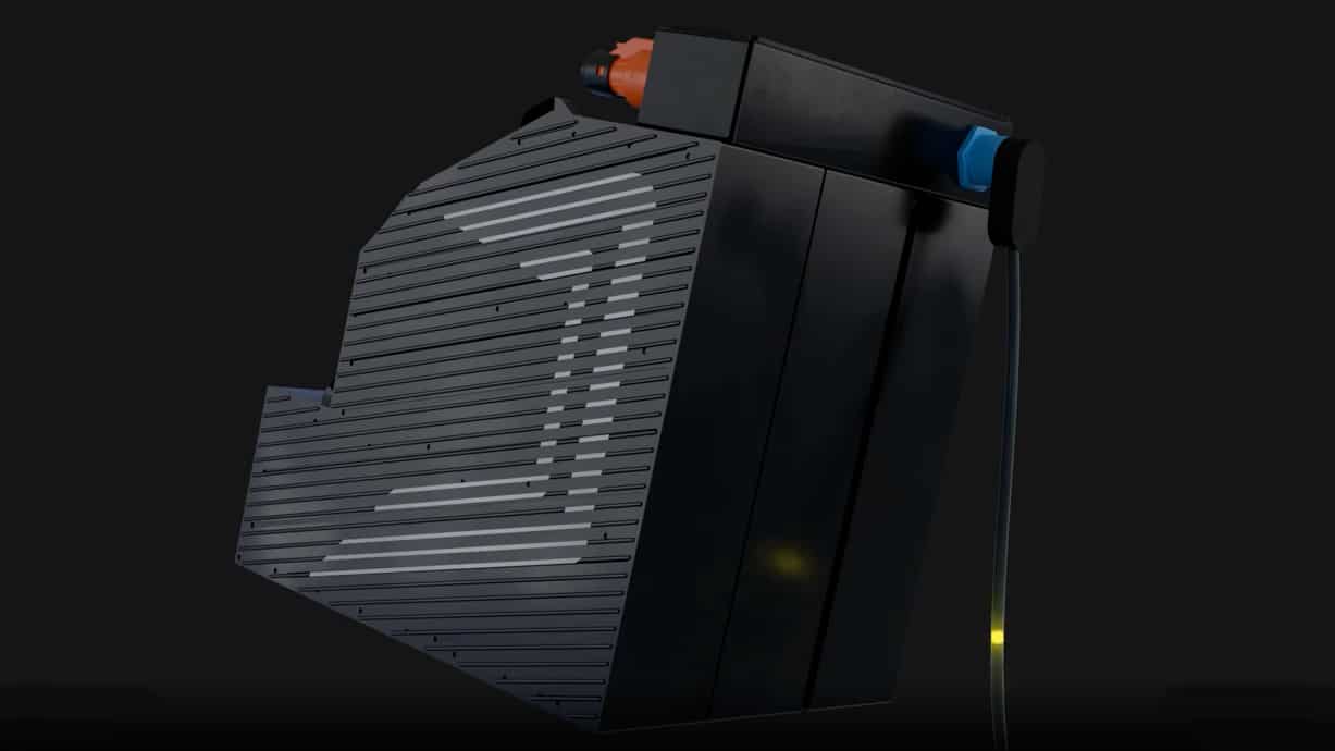 A digital rendering of the Flux Primo battery pack. 