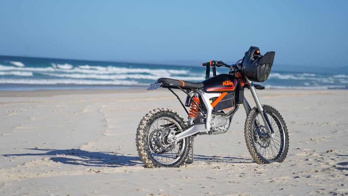 GRID Scrambler photographed in the sand.