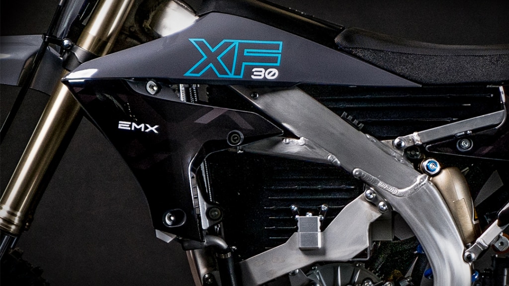 Close up of EMX XF30 Yamaha-designed frame.