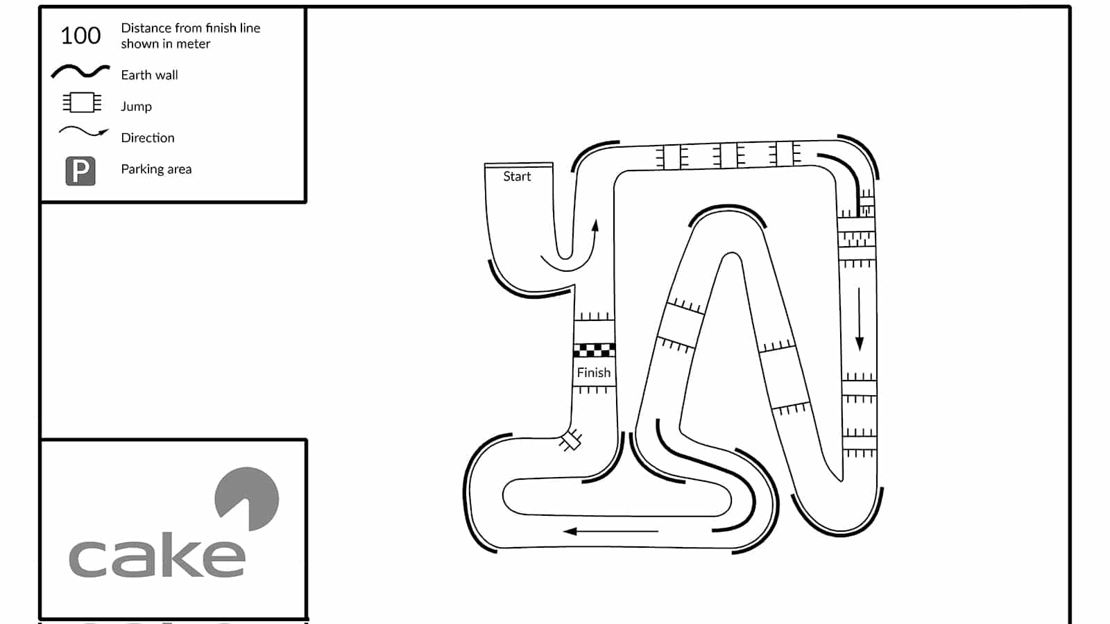 Detail for the 2022 Cake Worlds Race track.