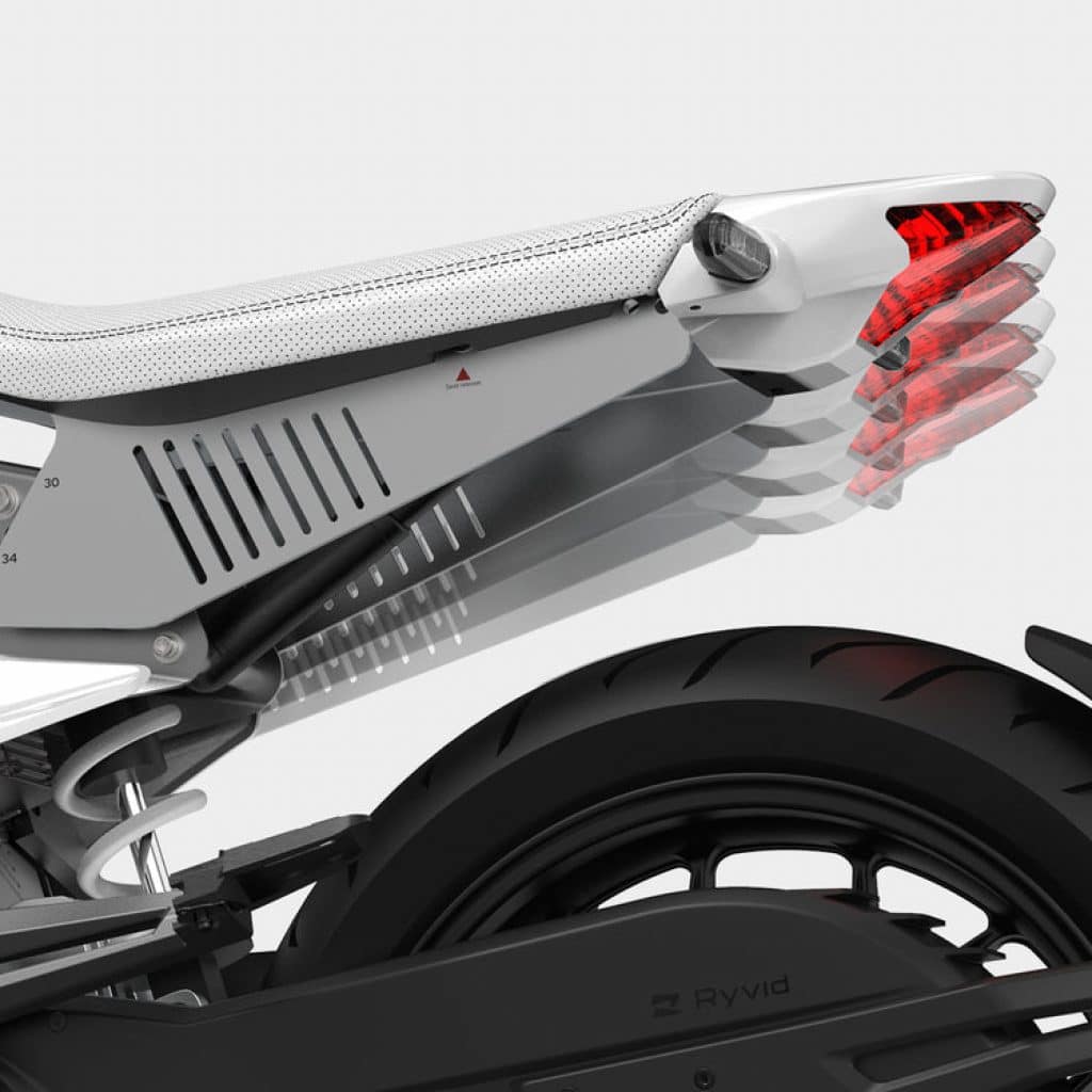 Rendering of the Ryvid's adjustable seat technology.