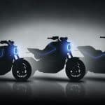 Teaser image of the three new electric Honda motorcycles scheduled for 2024.