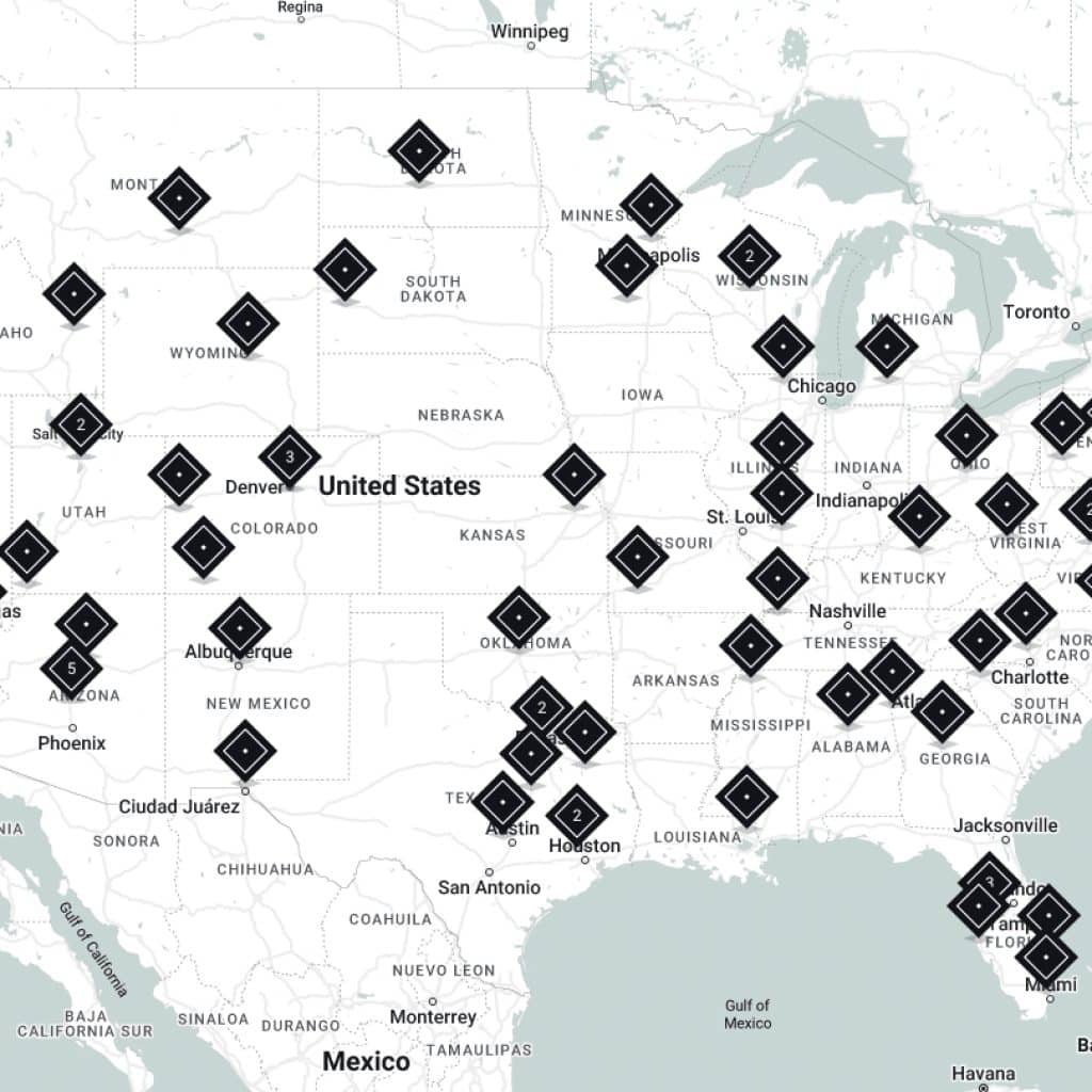 Snap shot of the Stark Varg delivery network in the USA.