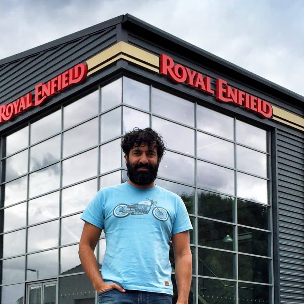 Eicher Motors managing director siddhartha lal outside of Royal Enfield headquarters in India.