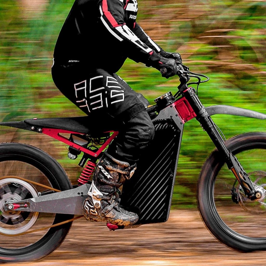 Action shot of the Graft electric dirtbike. 