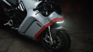 Zero SR-X concept electric motorcycle front end.
