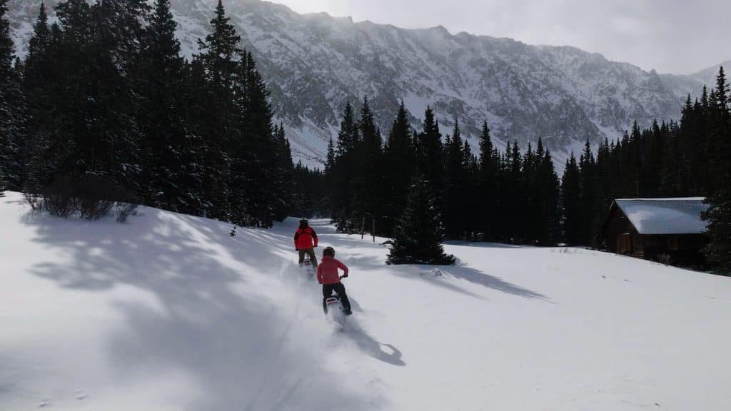 Moon Bikes electric snow bikes in the Colorado Mountains