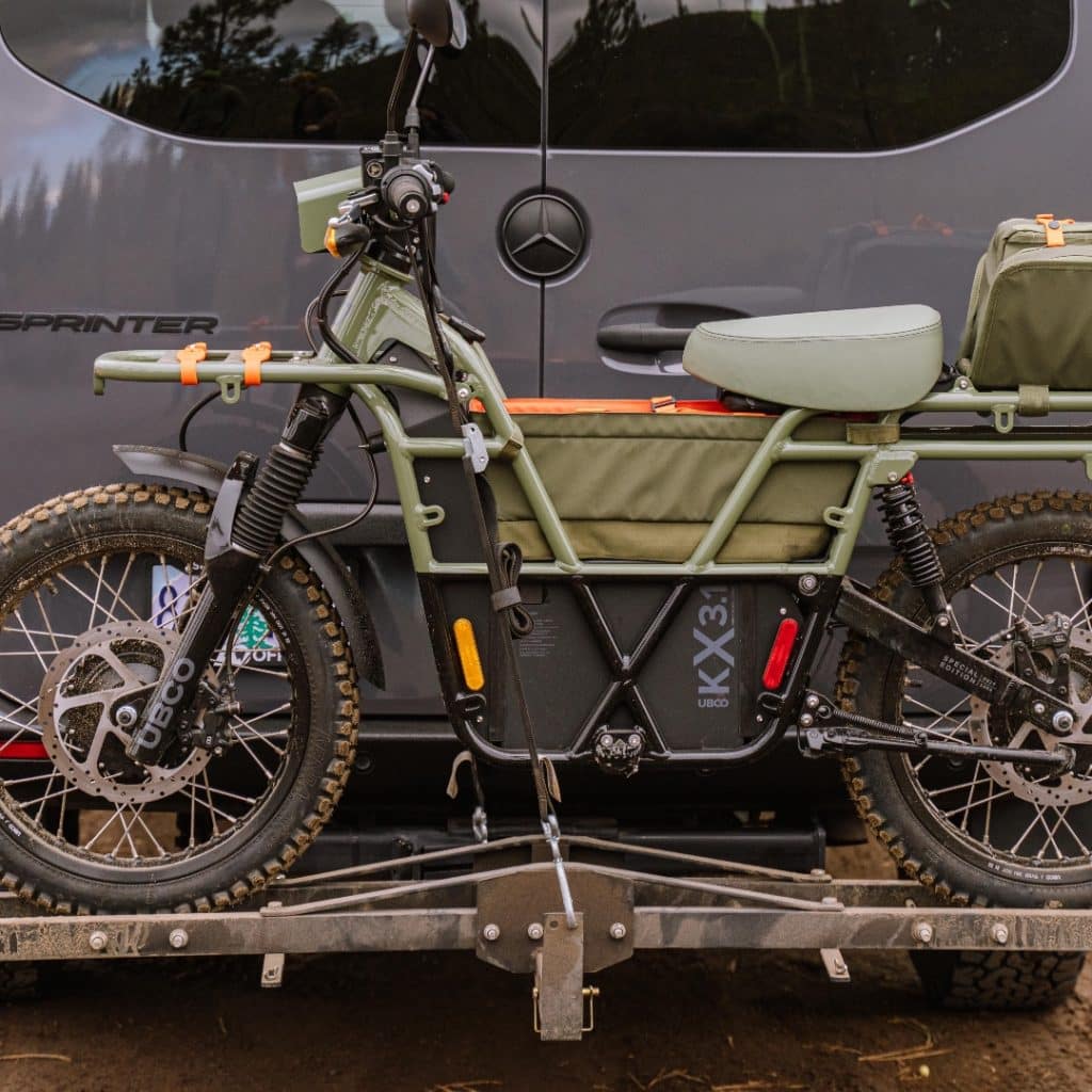 Hauling the UBCO 2x2 special edition through Bend, OR on a hitch mounted rack.