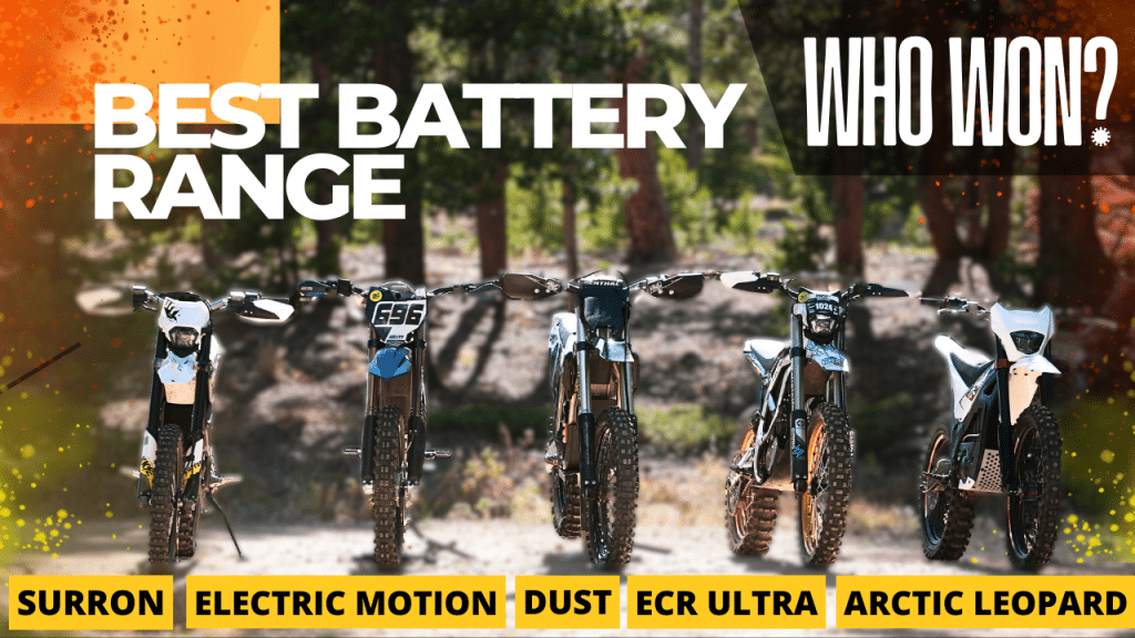 Mid Size electric dirt bike Battery range test