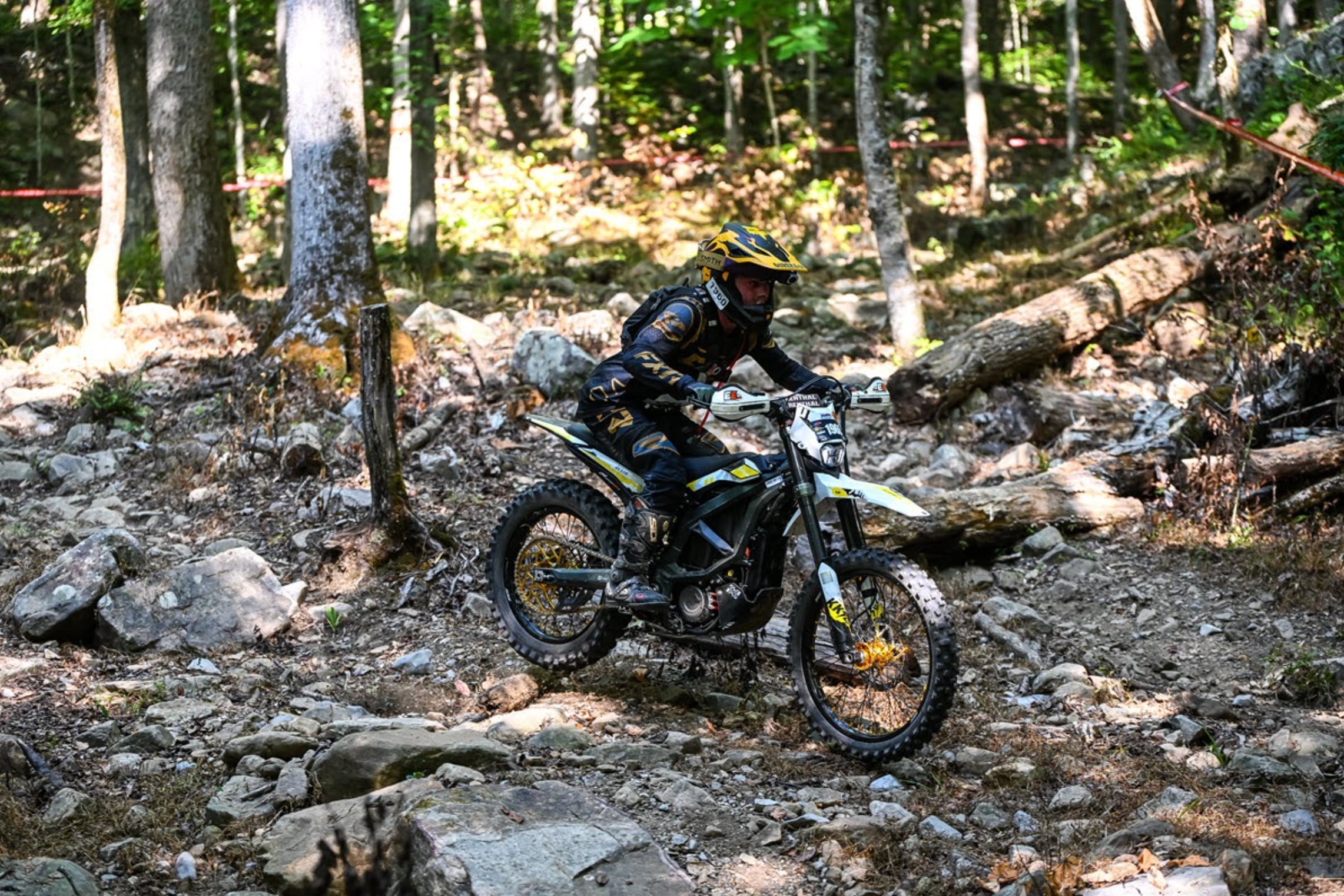 Surron Ultra Bee competes at an eMoto hard enduro event. 