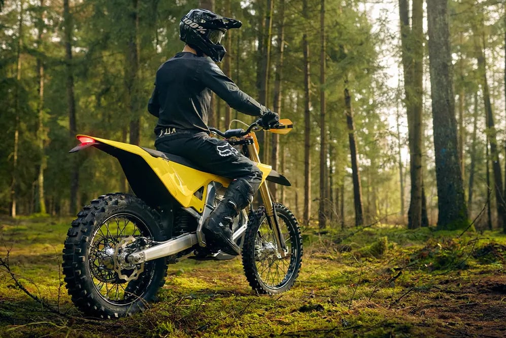 Radian EXR sitting on a trail in the woods. 